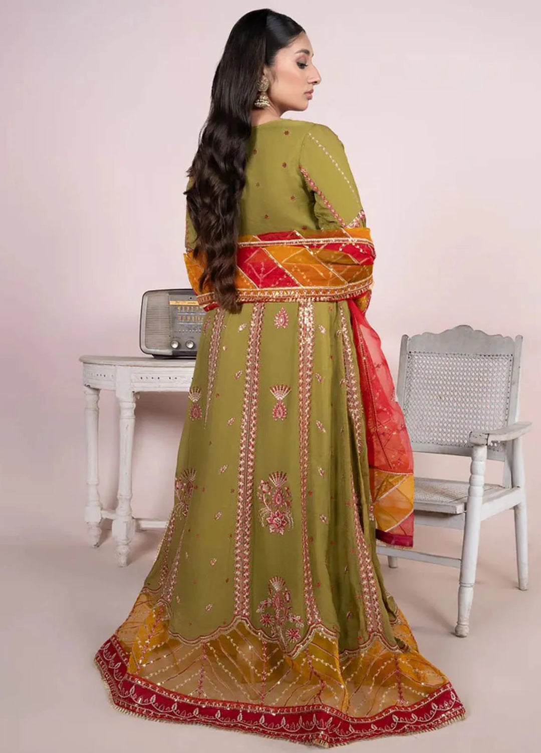 Sara Jahan Pret Embroidered Chiffon 3 Piece Suit Benazeer