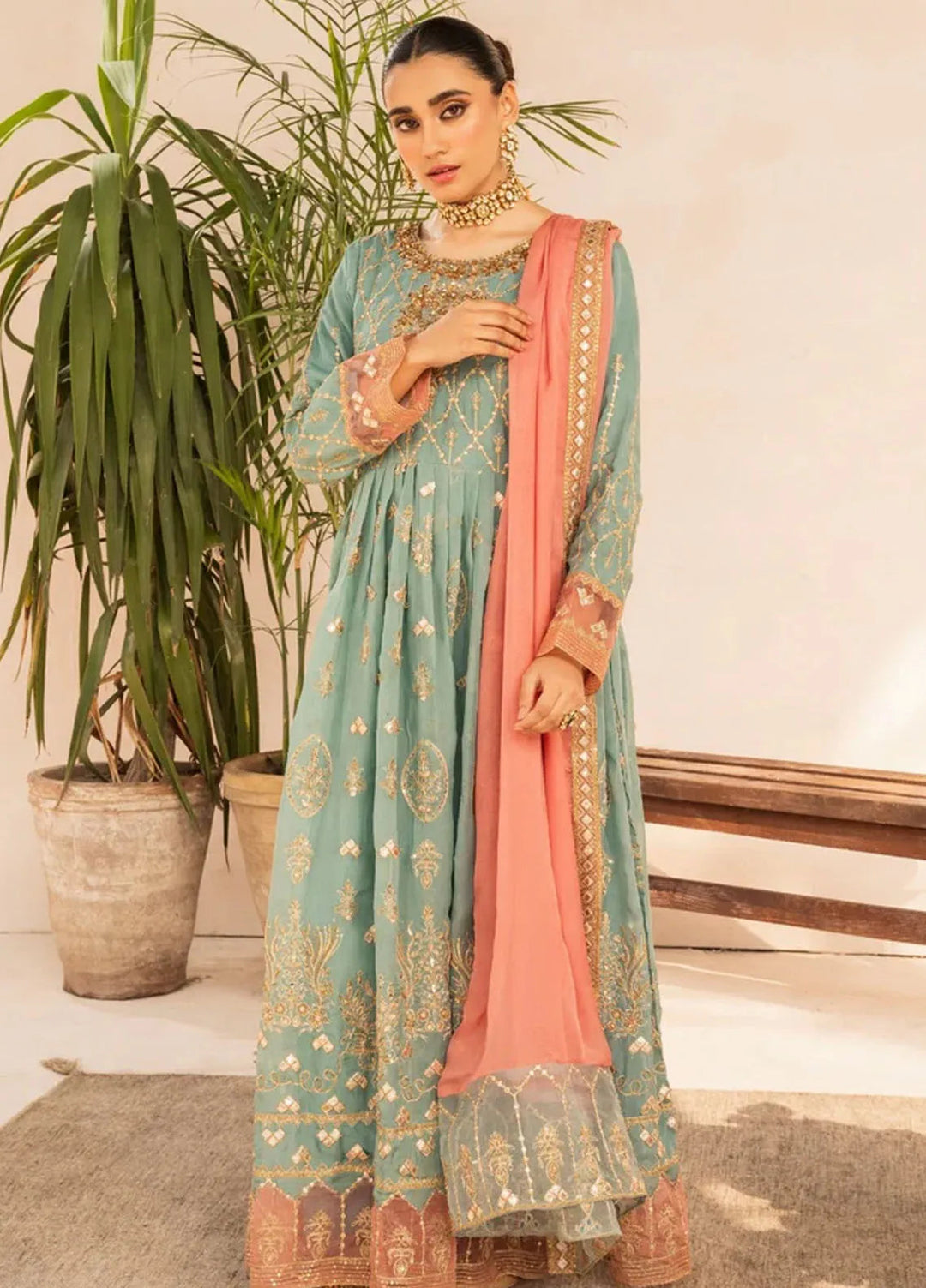 Sara Jahan Pret Embroidered Chiffon 3 Piece Suit Dua