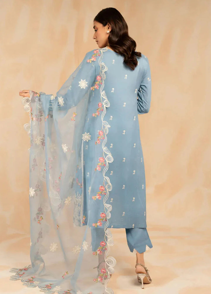 Sara Jahan Pret Embroidered Cotton 3 Piece Suit Firuze