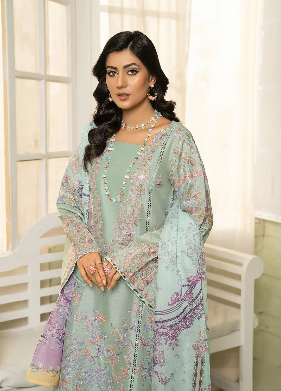Sara Jahan Pret Embroidered Cotton 3 Piece Suit Hooriya