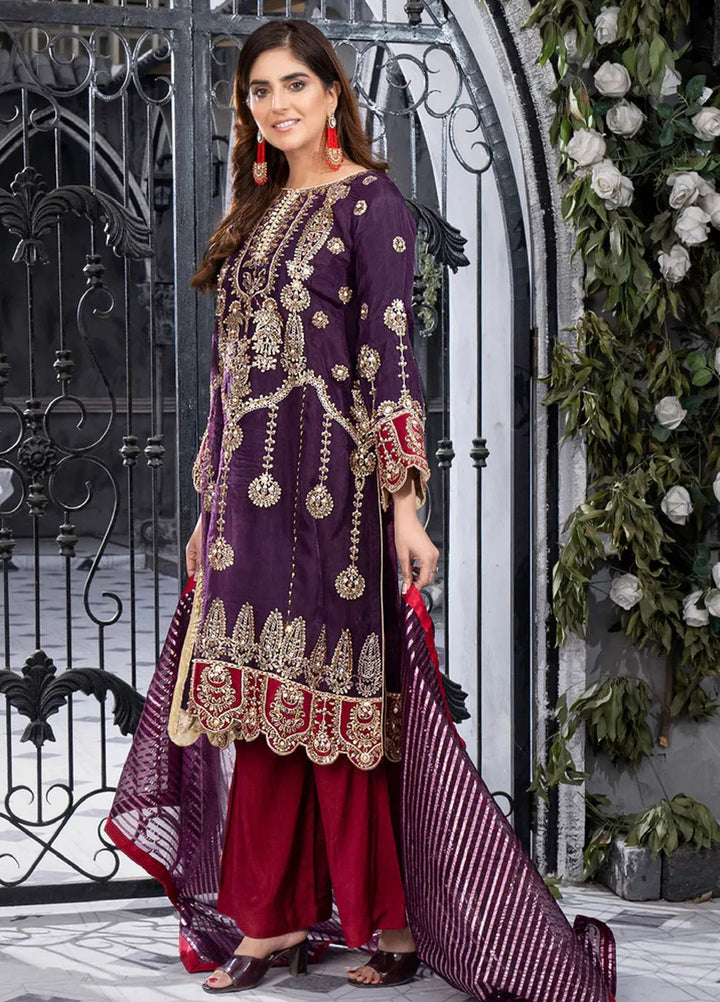 Sara Jahan Pret Embroidered Organza 3 Piece Suit Haseena