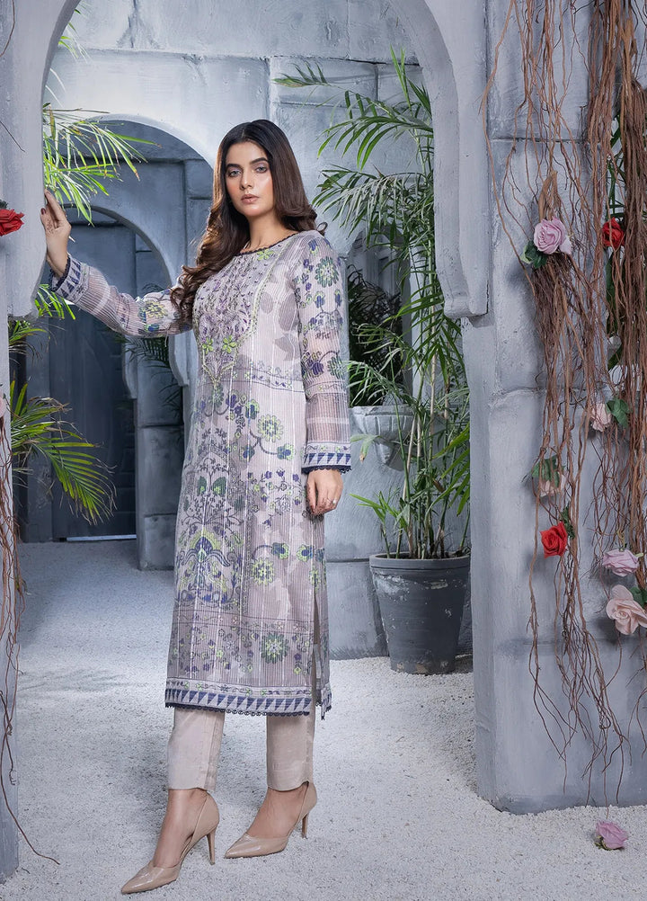 Sara Jahan Pret Embroidered Viscose 3 Piece Suit Dusty Bloom