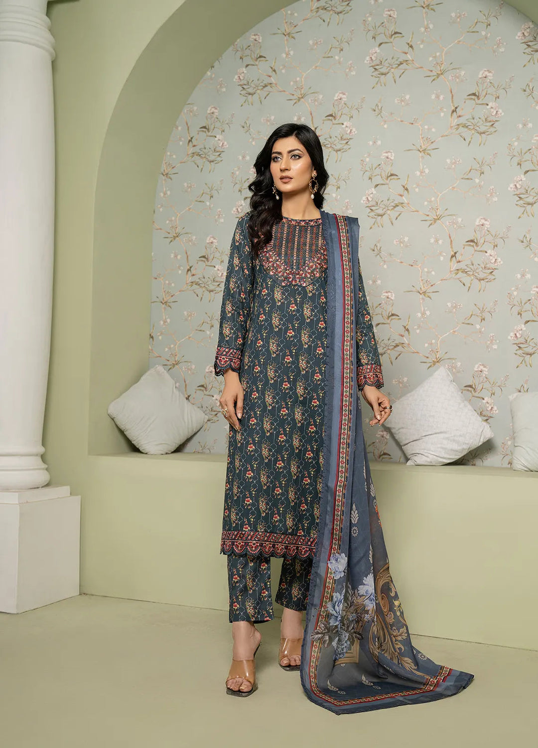 Sara Jahan Pret Printed Lawn 3 Piece Suit Mehrani