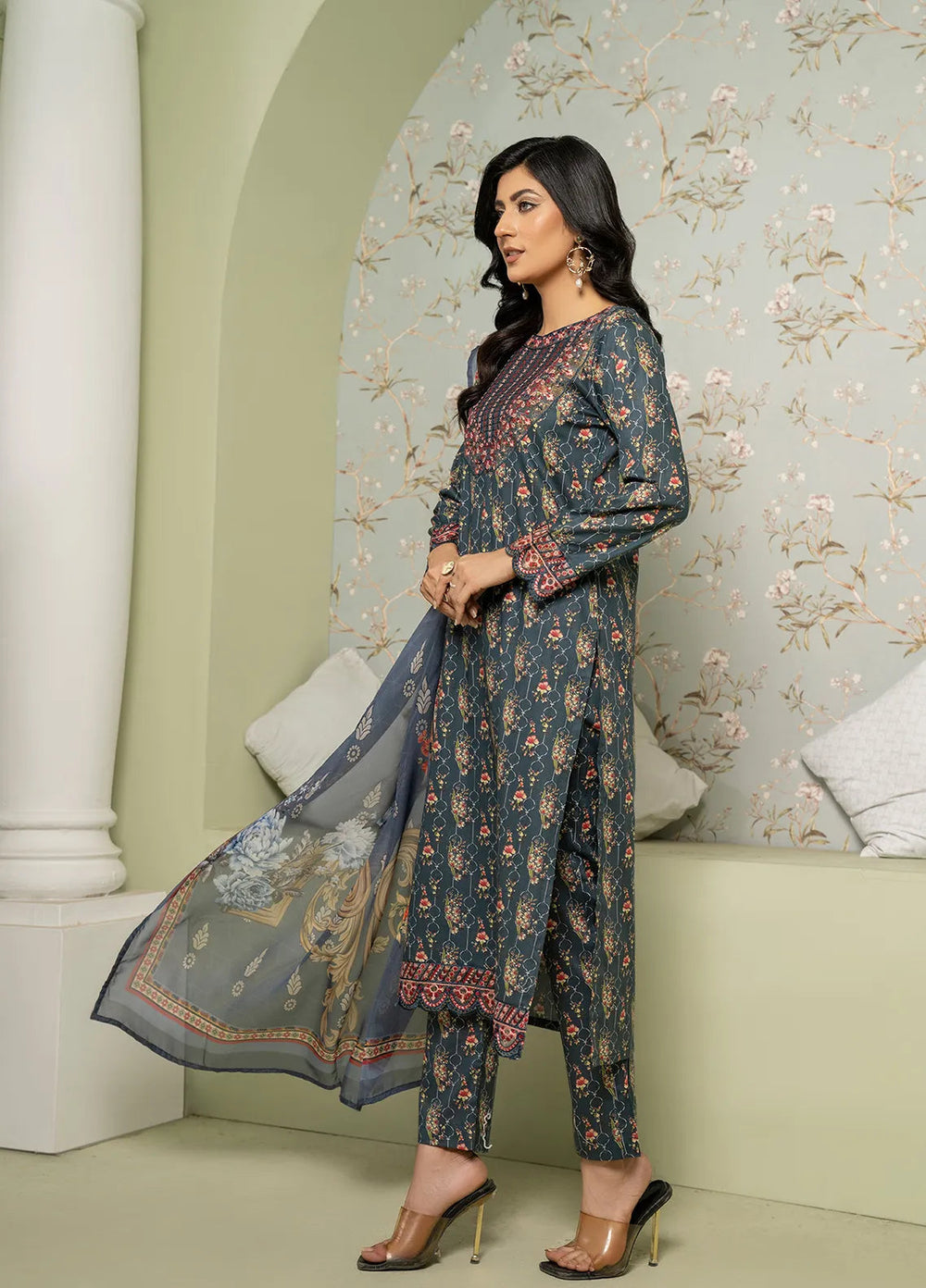 Sara Jahan Pret Printed Lawn 3 Piece Suit Mehrani