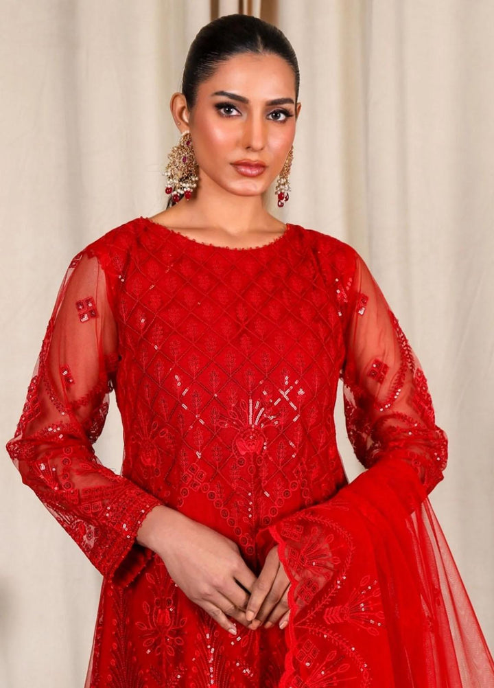 Noor-e-Rang By Sara N Samia Embroidered Net Suits Unstitched 3 Piece SS23NR NR-02 - Festive Collection
