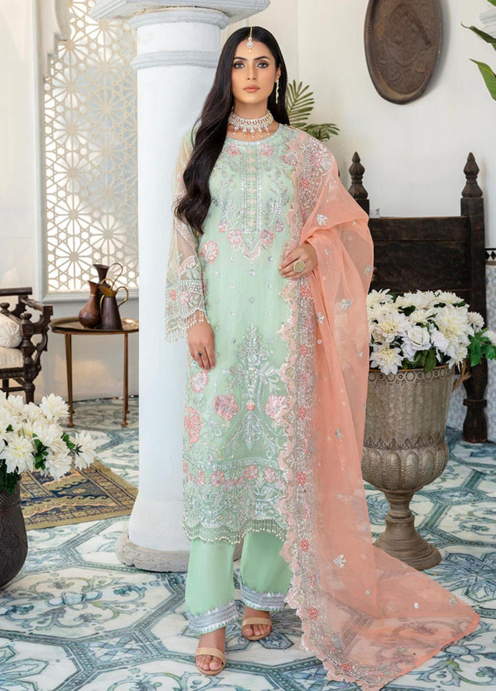 Sara N Samia Luxury Pret  Organza 3 Piece Suit SS22PW SS-06