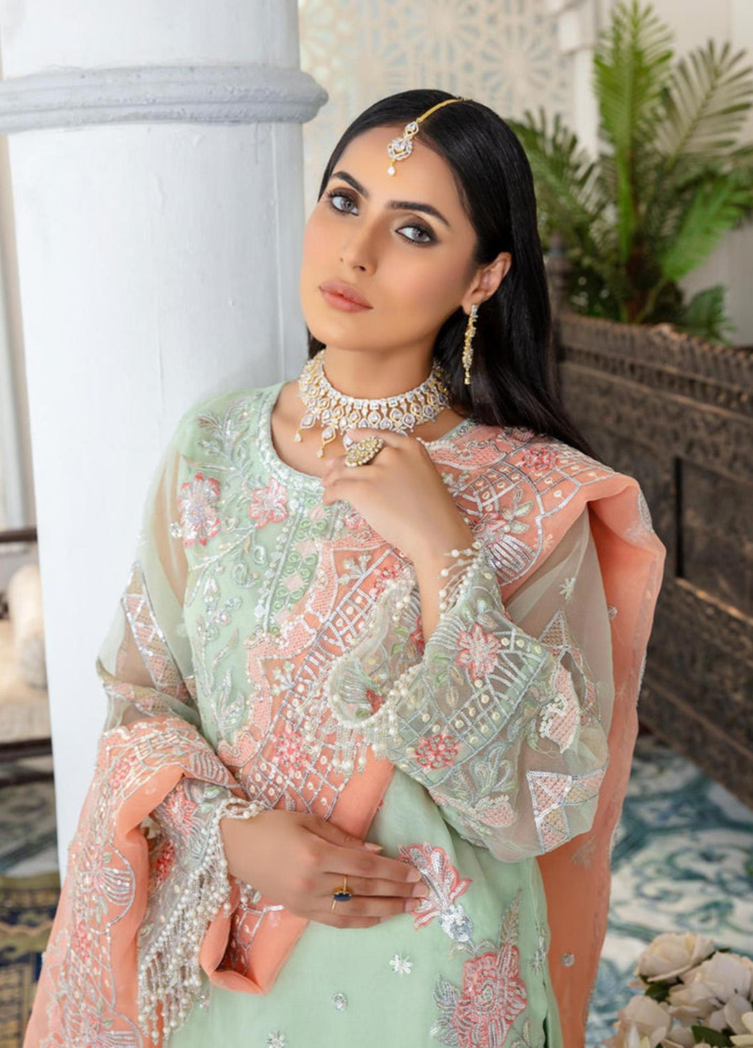 Sara N Samia Luxury Pret  Organza 3 Piece Suit SS22PW SS-06
