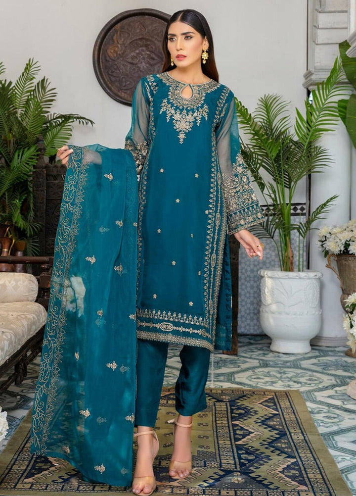 Sara N Samia Luxury Pret  Organza 3 Piece Suit SS22PW SS-14-ZINC