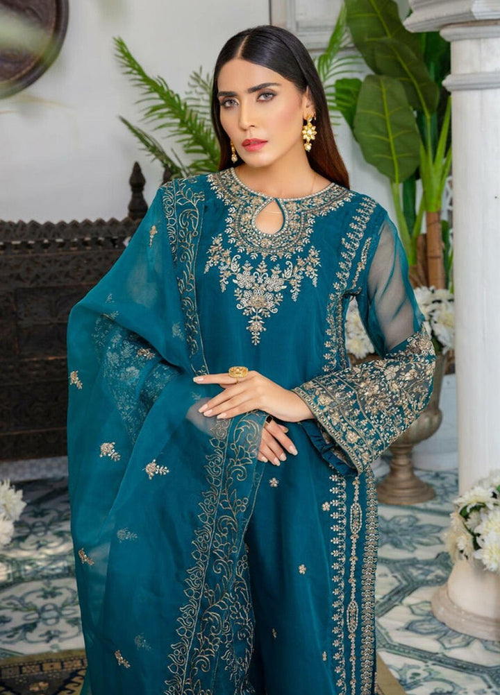 Sara N Samia Luxury Pret  Organza 3 Piece Suit SS22PW SS-14-ZINC