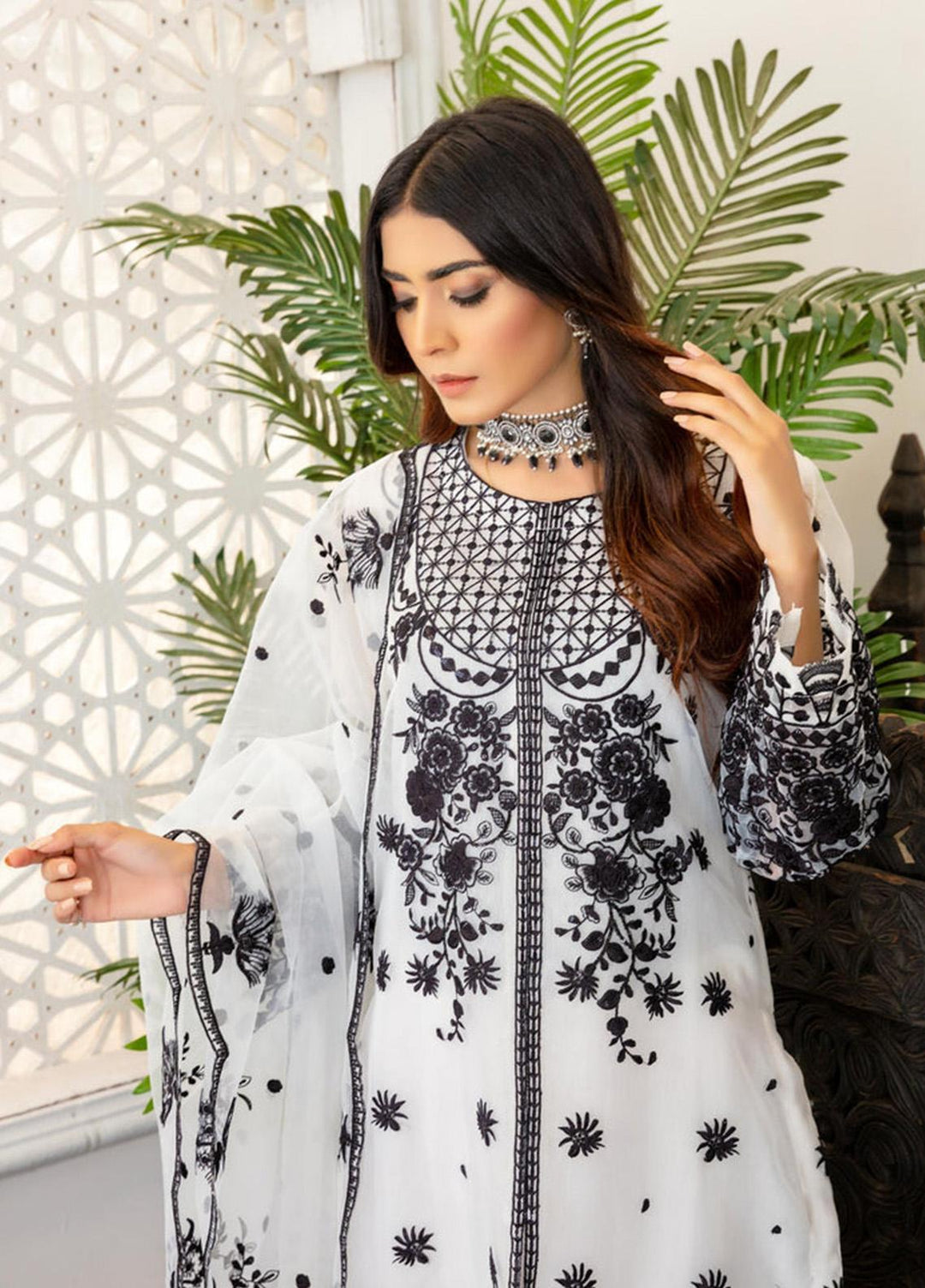 Sara N Samia Luxury Pret  Organza 3 Piece Suit SS22PW SS-15