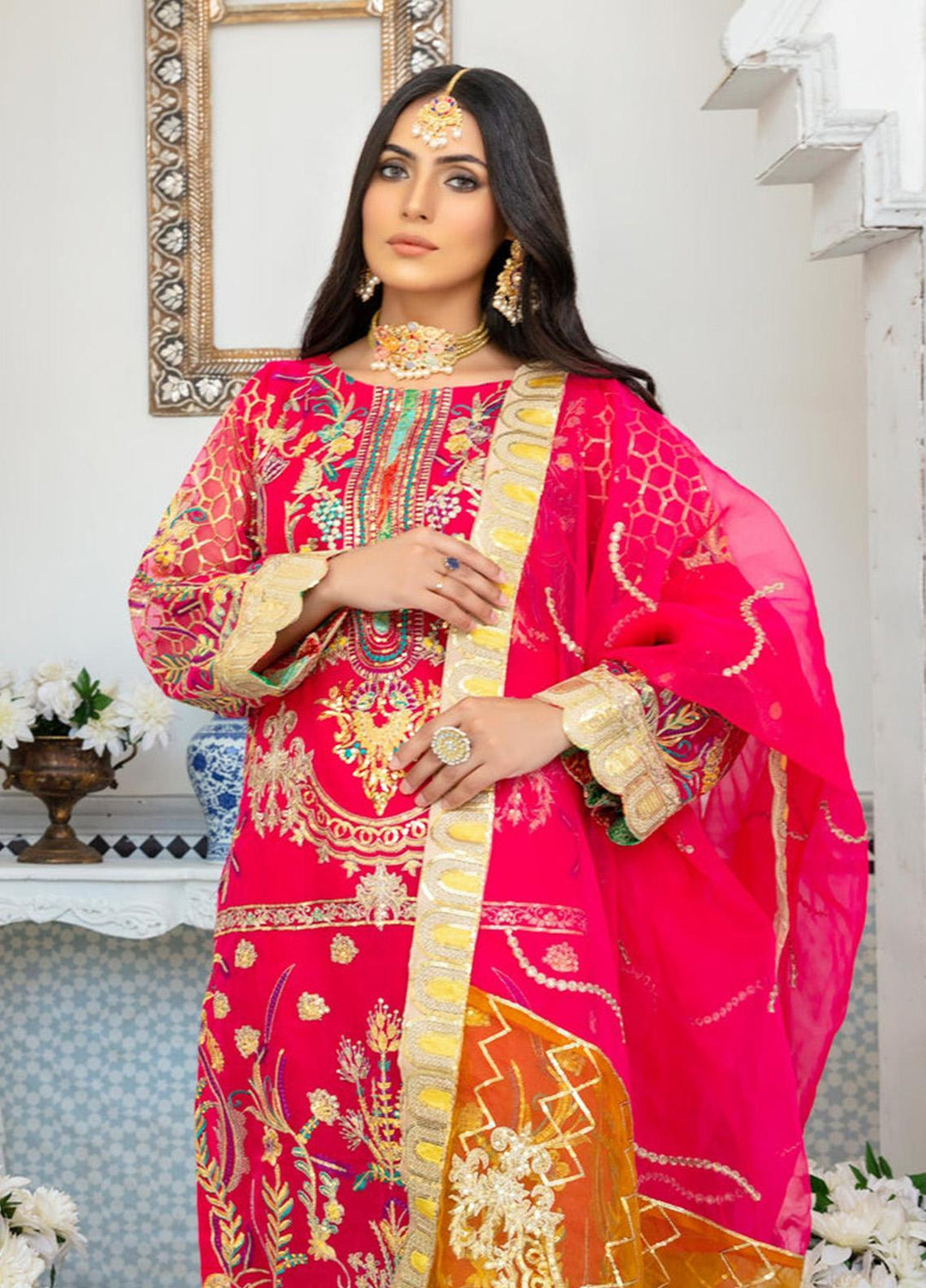 Sara N Samia Luxury Pret  Organza 3 Piece Suit SS22PW SS-01