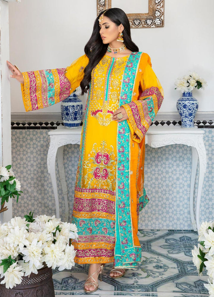 Sara N Samia Luxury Pret  Net 3 Piece Suit SS22PW SS-10
