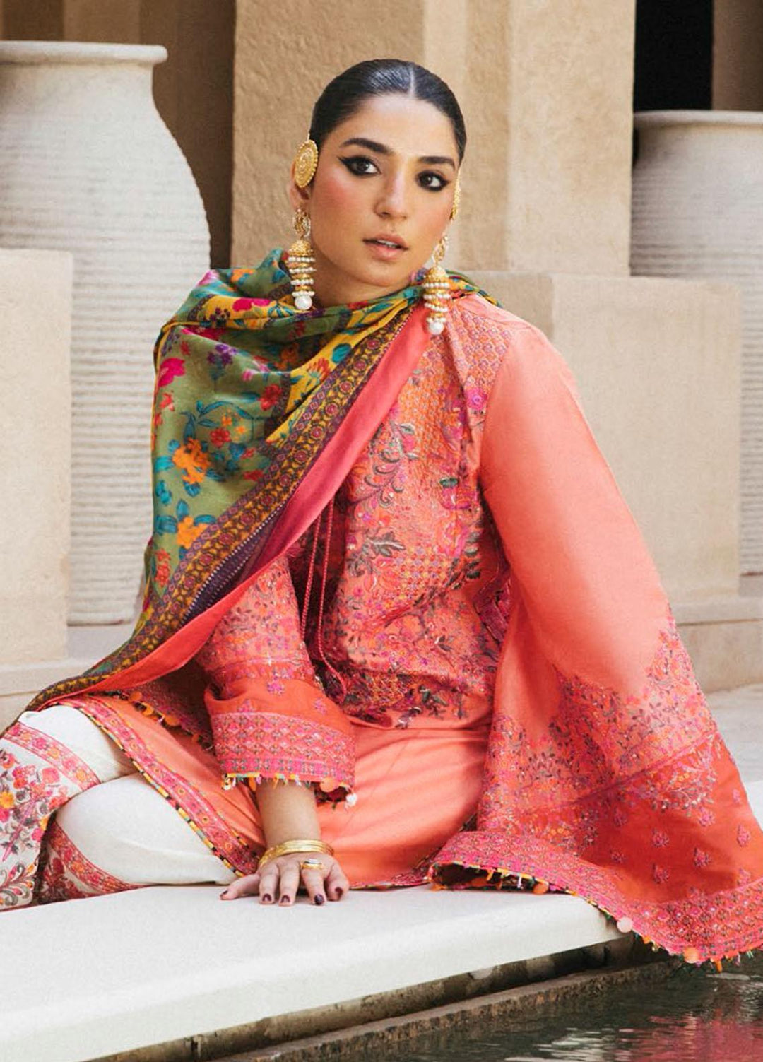 Sarab By Hussain Rehar Embroidered Lawn Suits Unstitched 3 Piece HRR22S D-197 Ein - Summer Collection