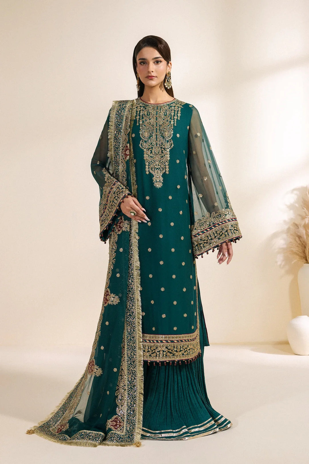 Meraki by Zarif Unstitched Embroidered Chiffon 3 Piece Suit ZR26UCM SARAI 05 - Festive Collection