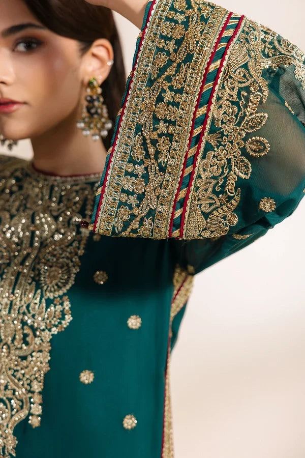 Meraki by Zarif Unstitched Embroidered Chiffon 3 Piece Suit ZR26UCM SARAI 05 - Festive Collection