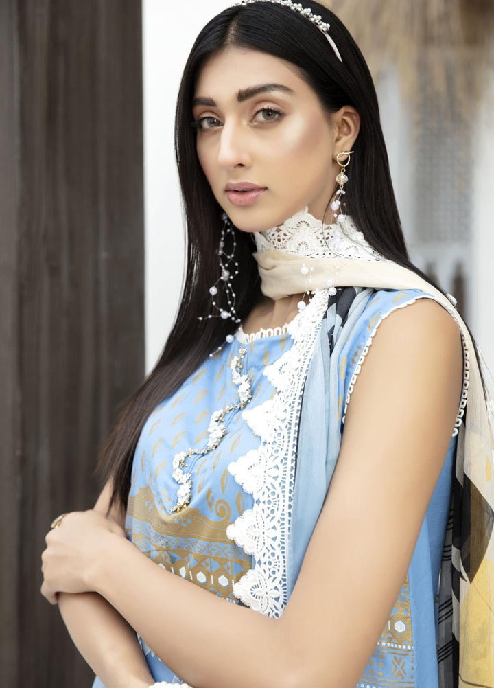 Sarang Prints by Ittehad Textiles Printed Lawn Suits Unstitched 3 Piece IT21SP 02 SP-BLUE ESSENSE - Summer Collection