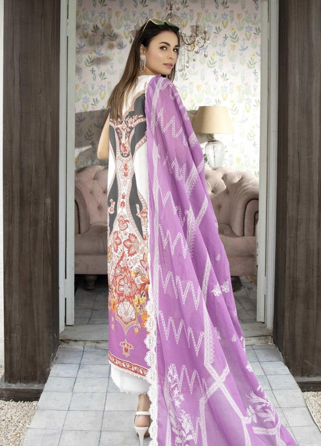 Sarang Prints by Ittehad Textiles Printed Lawn Suits Unstitched 3 Piece IT21SP 12 SP-ORNET FRAME - Summer Collection