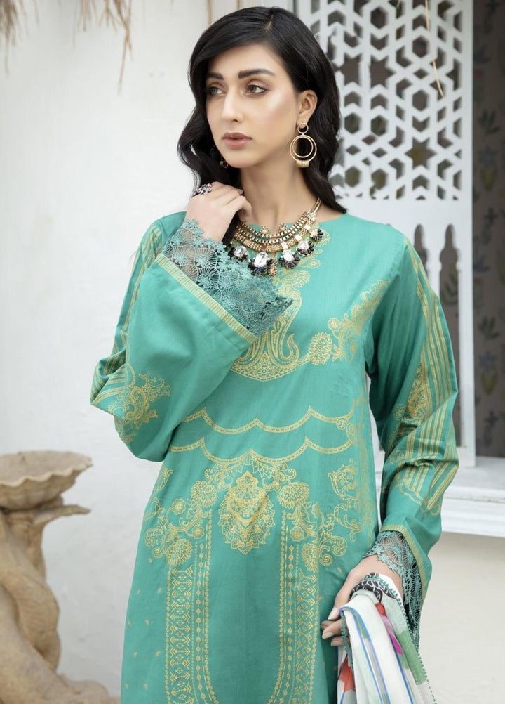 Sarang Prints by Ittehad Textiles Printed Lawn Suits Unstitched 3 Piece IT21SP 15 SP-RIO GREEN - Summer Collection