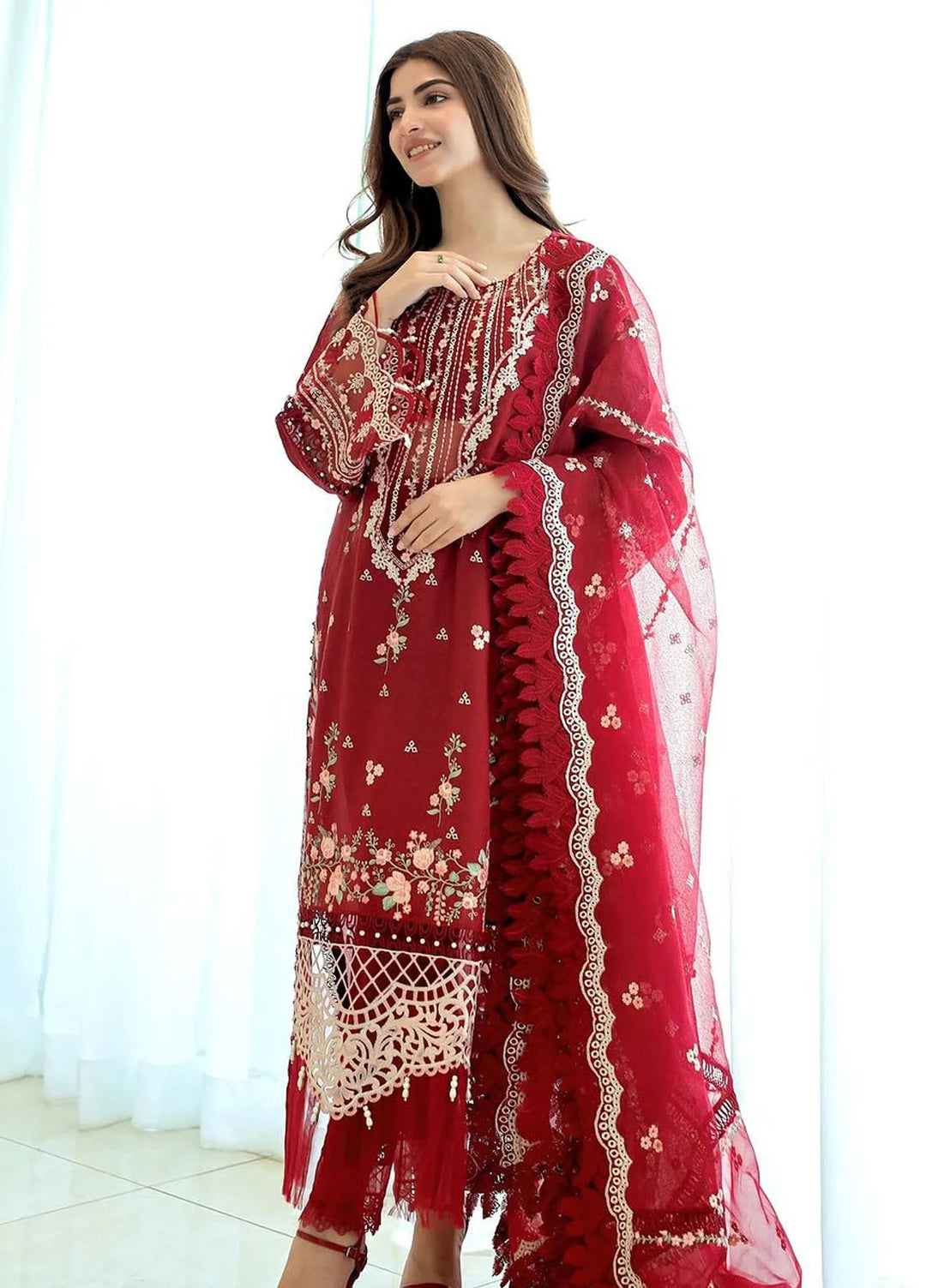 Sardinia Chickenkari Lawn Suit Unstitched 3 Piece SRD24E 405 Rosabel - Summer Collection