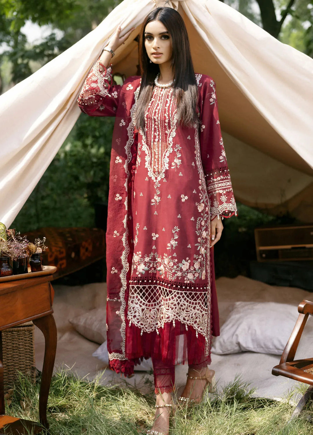 Sardinia Chickenkari Lawn Suit Unstitched 3 Piece SRD24E 405 Rosabel - Summer Collection