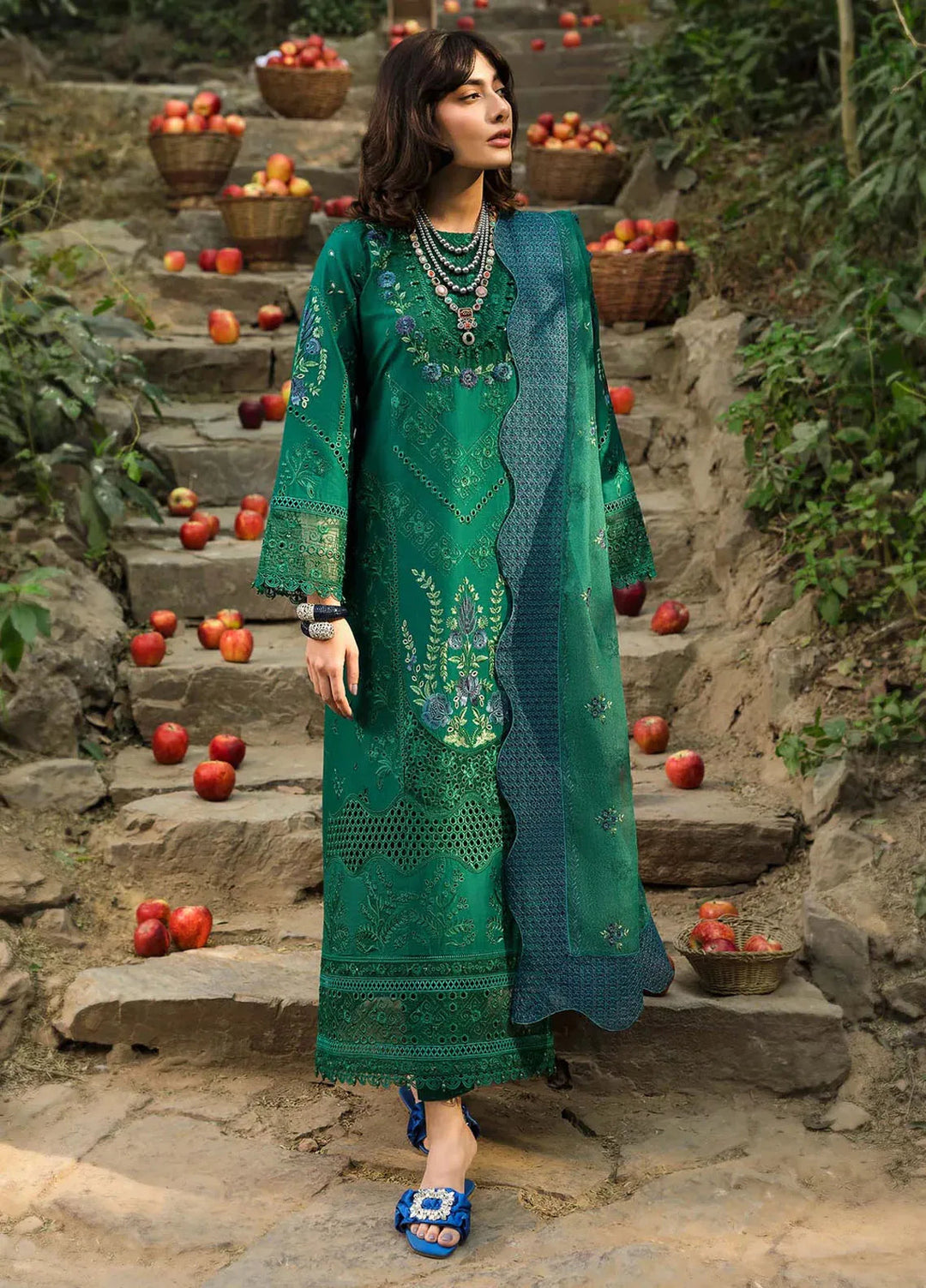 Sardinia Chikankari Lawn Suits Unstitched 3 Piece SRD25FL Botanic Grace 806 - Luxury Collection