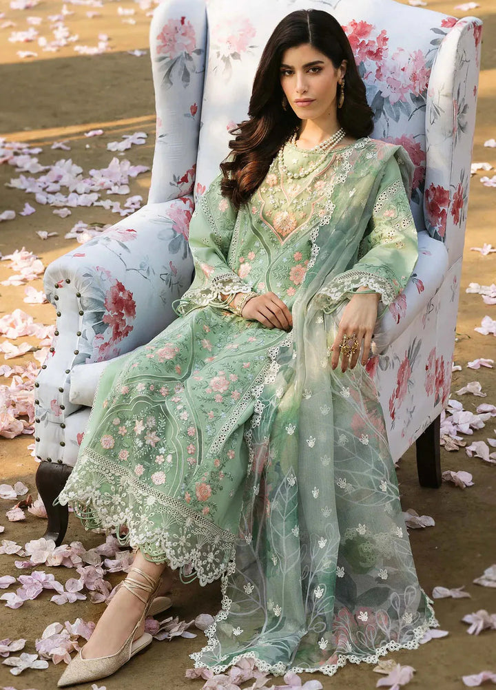 Sardinia Chikankari Lawn Suits Unstitched 3 Piece SRD25FL Green Allure 802 - Luxury Collection