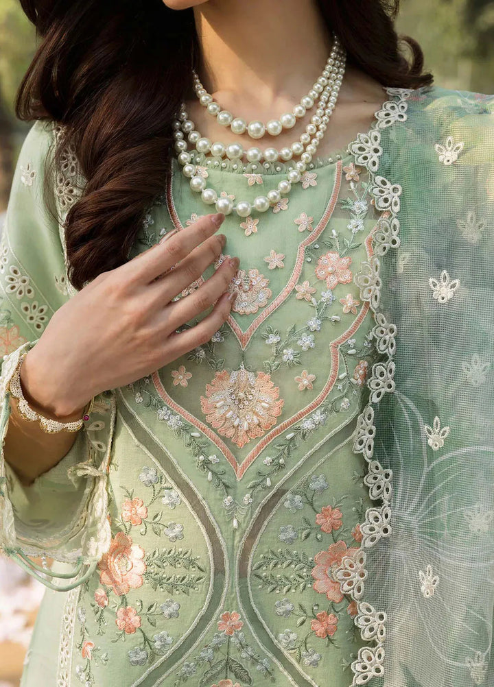 Sardinia Chikankari Lawn Suits Unstitched 3 Piece SRD25FL Green Allure 802 - Luxury Collection