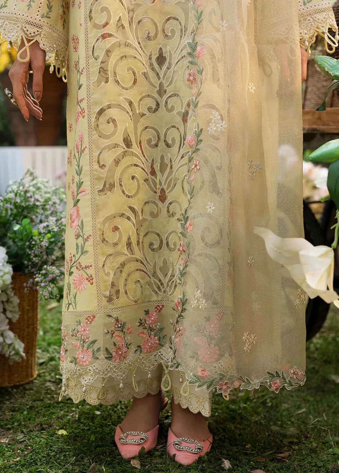 Sardinia Chikankari Lawn Suits Unstitched 3 Piece SRD25FL Petal Veil 807 - Luxury Collection