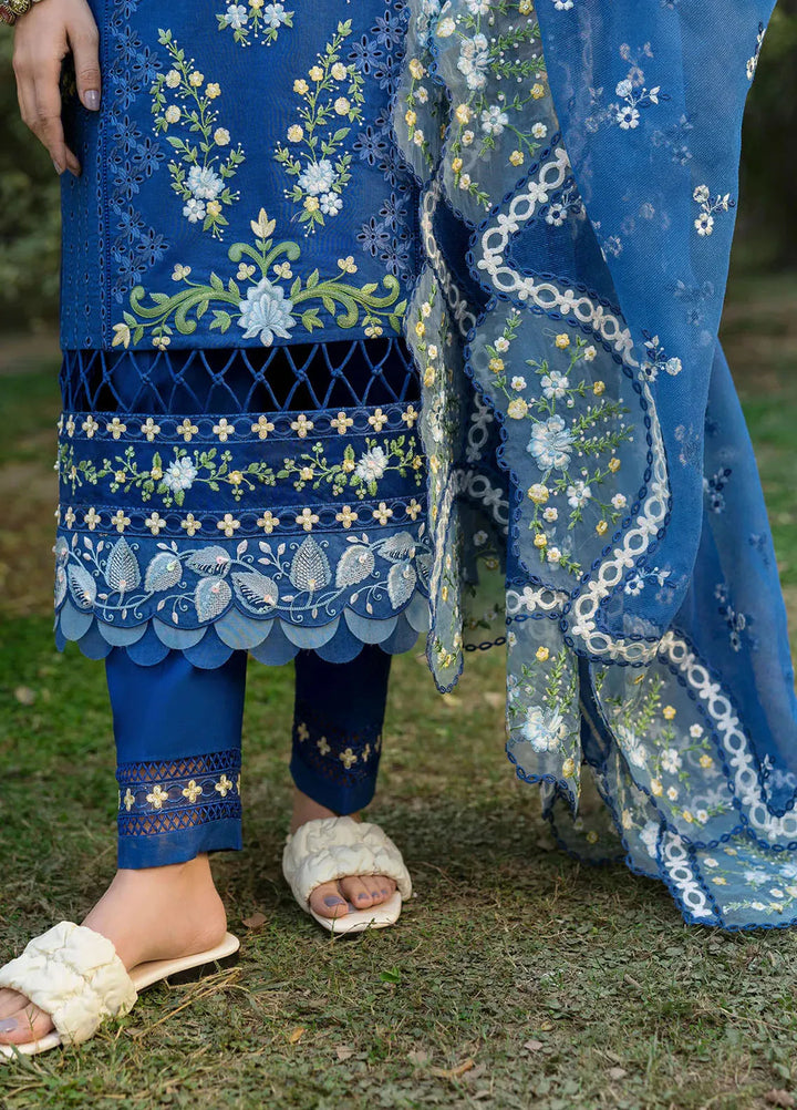 Sardinia Chikankari Lawn Suits Unstitched 3 Piece SRD25FL Sapphire Flora 803 - Luxury Collection