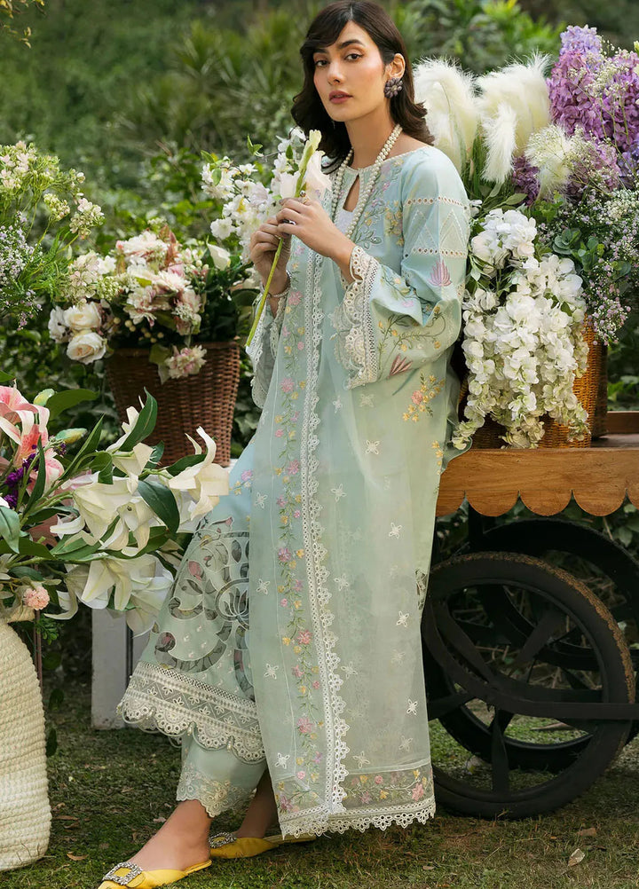 Sardinia Chikankari Lawn Suits Unstitched 3 Piece SRD25FL Sky Petal 808 - Luxury Collection