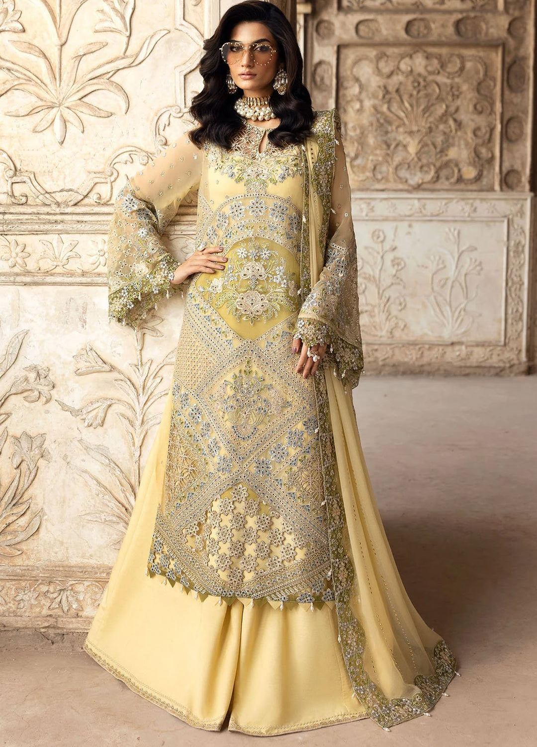 Sardinia Embroidered Chiffon Suits Unstitched 3 Piece SRD25CF D-1101 Haseena - Formals Collection