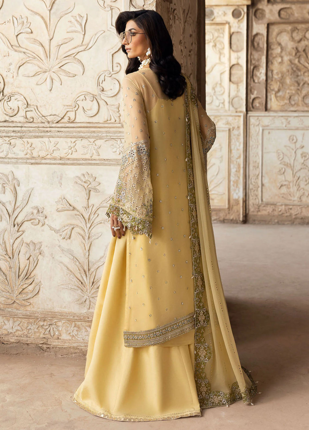 Sardinia Embroidered Chiffon Suits Unstitched 3 Piece SRD25CF D-1101 Haseena - Formals Collection