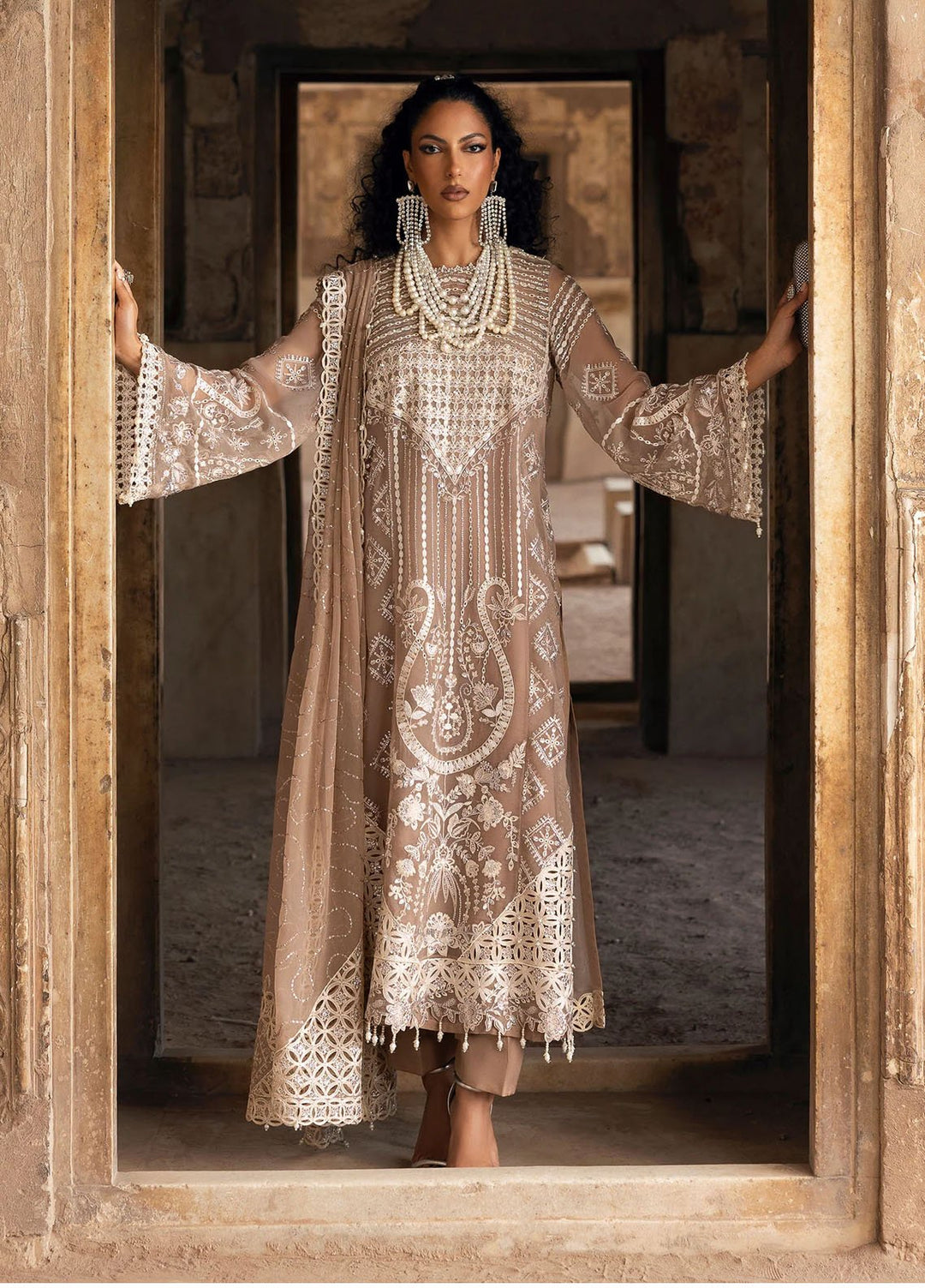 Sardinia Embroidered Chiffon Suits Unstitched 3 Piece SRD25CF D-1103 Divani - Formals Collection