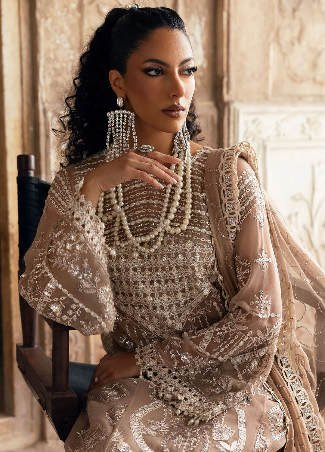 Sardinia Embroidered Chiffon Suits Unstitched 3 Piece SRD25CF D-1103 Divani - Formals Collection