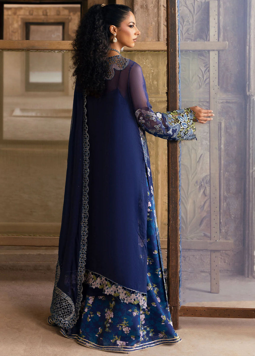Sardinia Embroidered Chiffon Suits Unstitched 3 Piece SRD25CF D-1105 Maya - Formals Collection