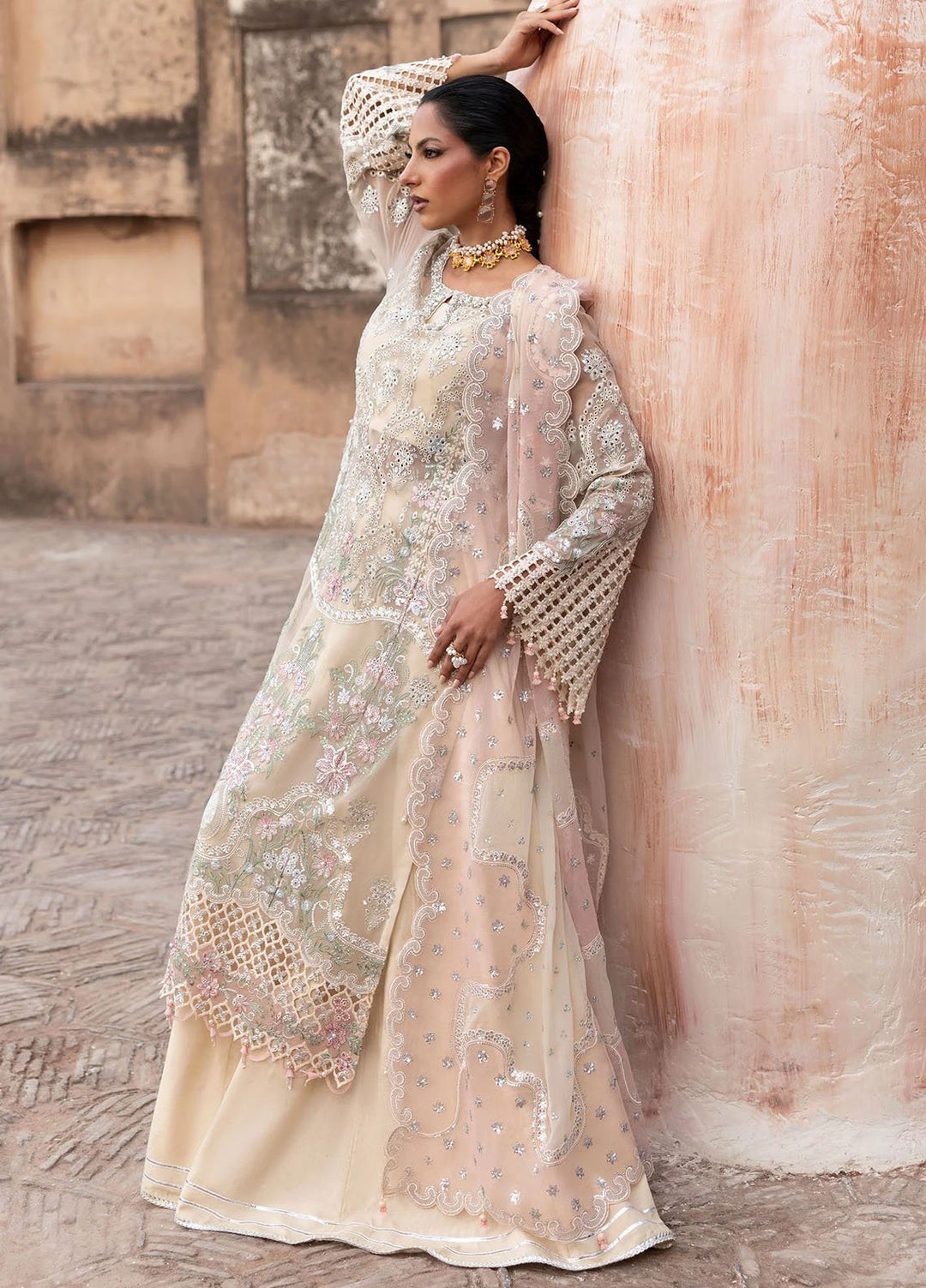 Sardinia Embroidered Chiffon Suits Unstitched 3 Piece SRD25CF D-1106 Zohra - Formals Collection