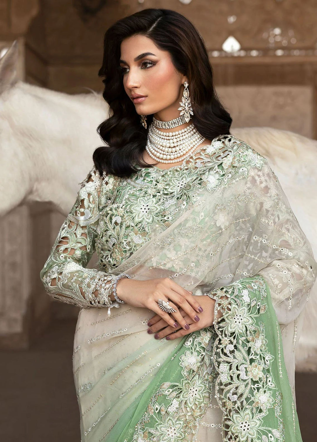 Sardinia Embroidered Chiffon Suits Unstitched 3 Piece SRD25CF D-1107 Layla - Formals Collection