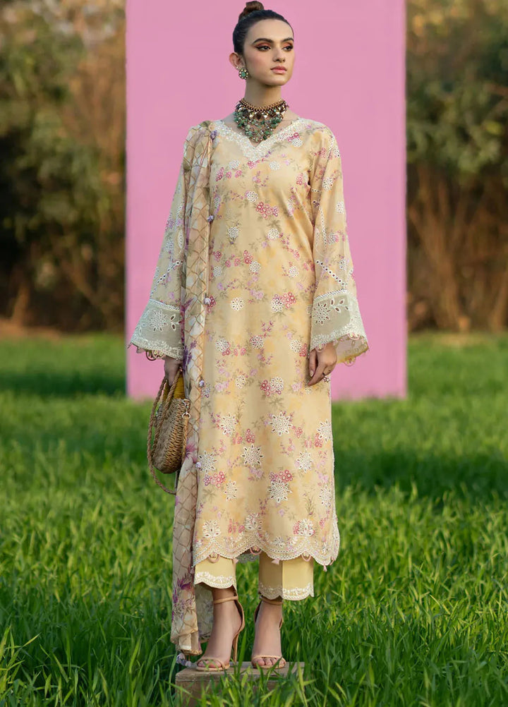 Sardinia Embroidered Lawn Unstitched Suit 3 Piece SRD25PL 903 Sunflower - Summer Collection