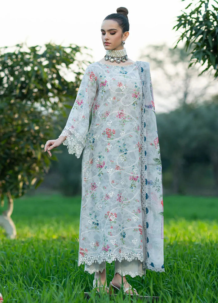 Sardinia Embroidered Lawn Unstitched Suit 3 Piece SRD25PL 905 Silver Bush - Summer Collection