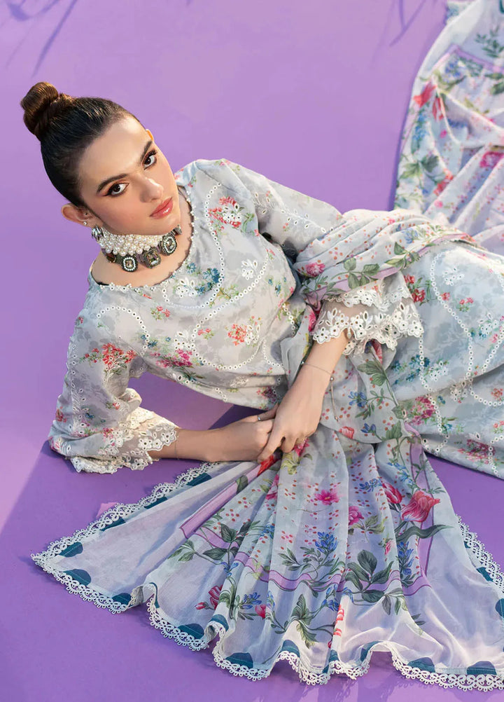 Sardinia Embroidered Lawn Unstitched Suit 3 Piece SRD25PL 905 Silver Bush - Summer Collection