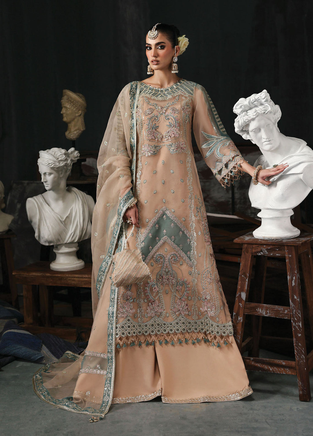Sardinia Embroidered Organza Suits Unstitched 3 Piece D-1204 Nova - Formals Collection
