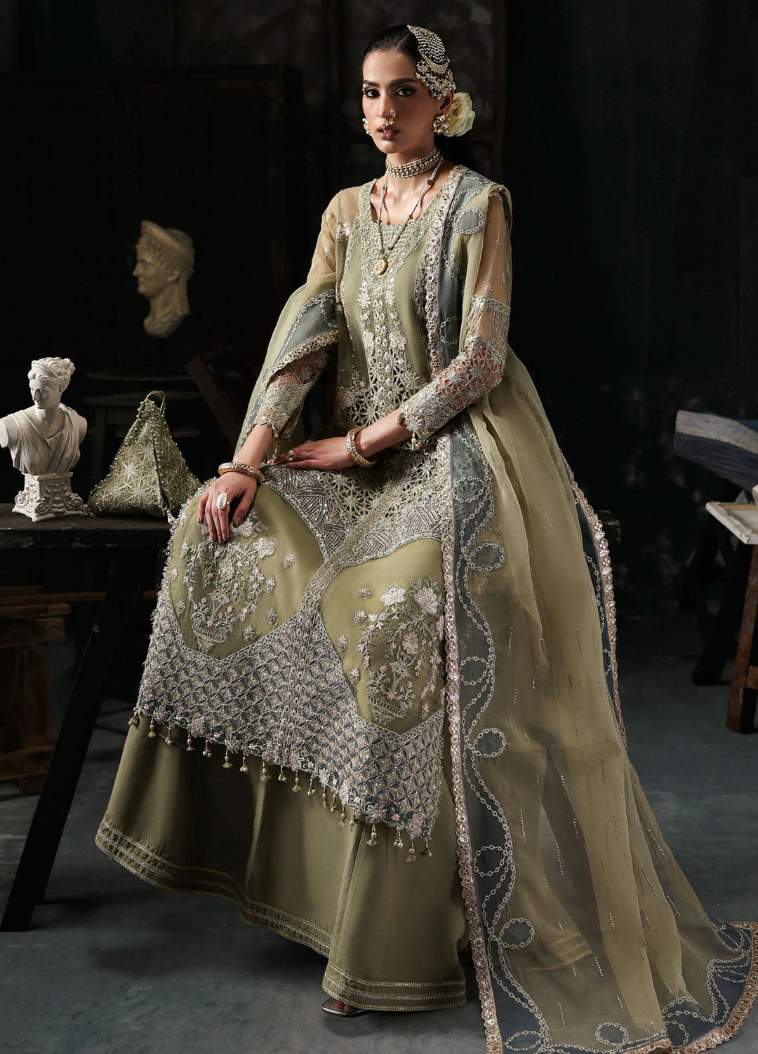 Sardinia Embroidered Organza Suits Unstitched 3 Piece D-1206 Inara - Formals Collection