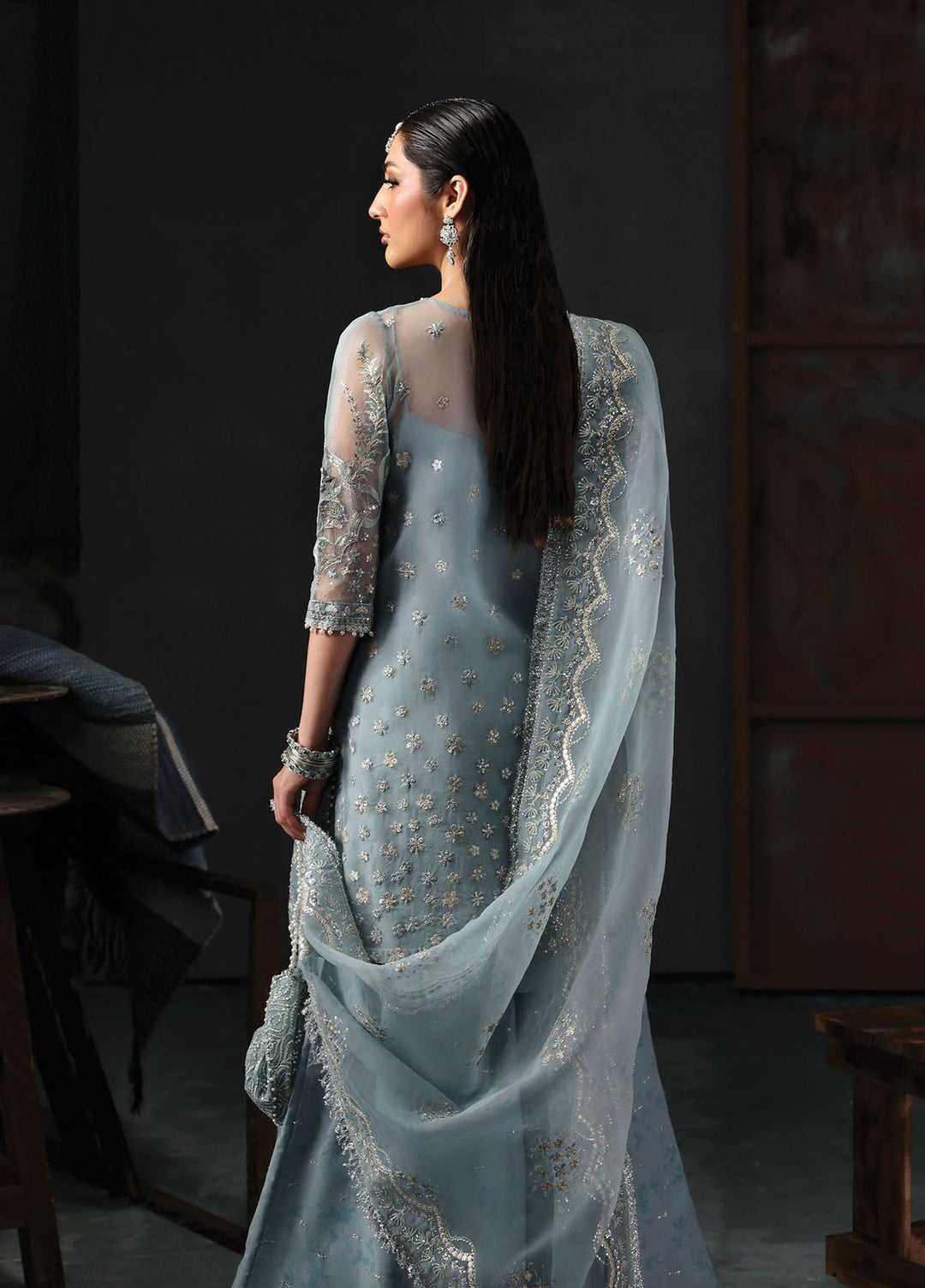 Sardinia Embroidered Organza Suits Unstitched 3 Piece D-1208 Zephyr - Formals Collection