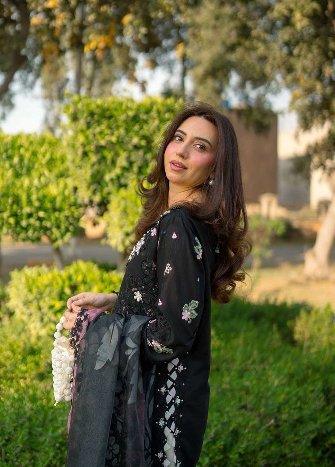 Tales of Petals by Sardinia Unstitched Embroidered Luxury Lawn 3 Pcs Suit SRD26UTP D-10 Midnight Bloom - Festive