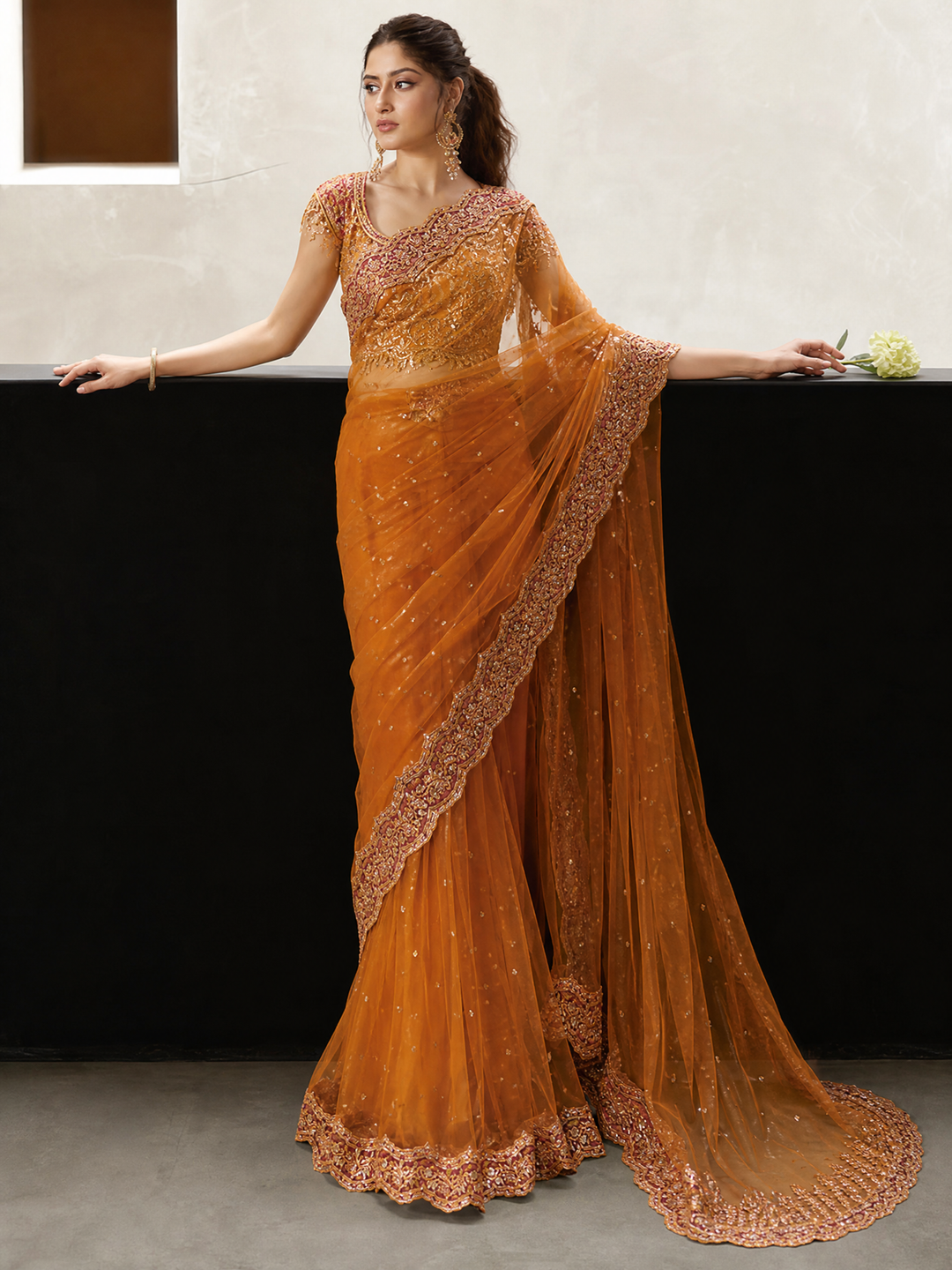 Shadmani by Qalamkar Embroidered Raw Silk Unstitched Saree QLM24SM Raniya - Formals Collection