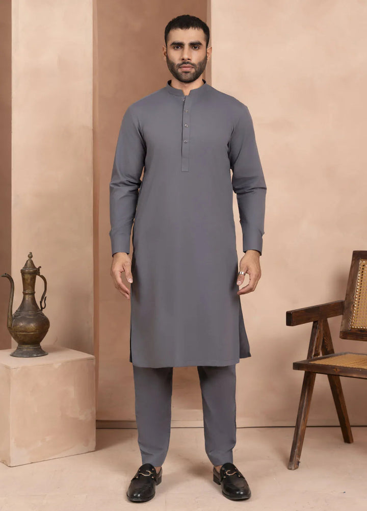 Sarkhail Wash N Wear Stitched Mens Kurta Pajama - Gunsmoke Grey