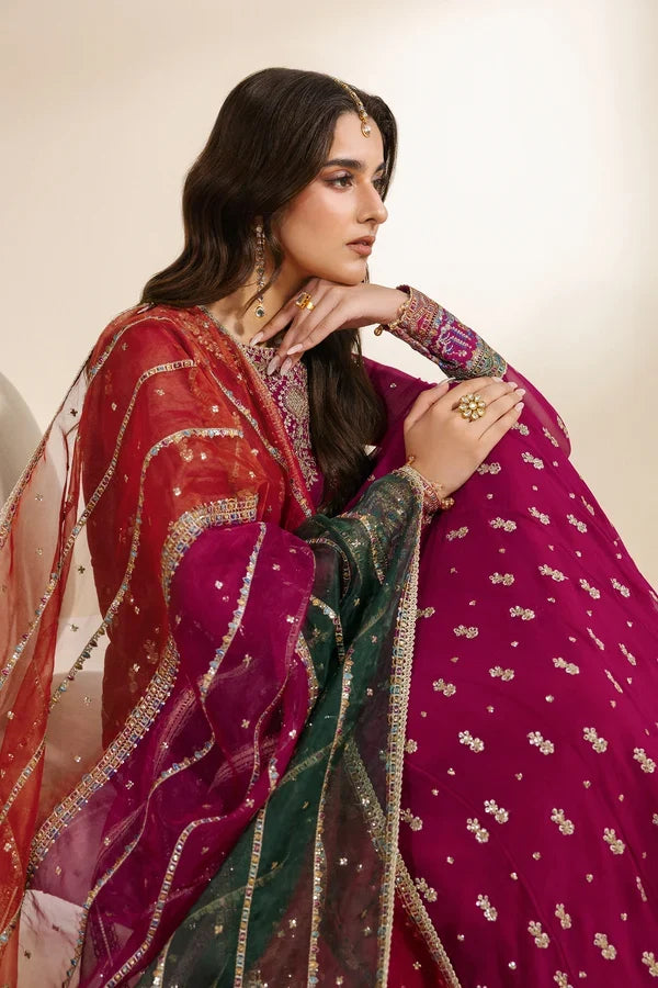 Meraki by Zarif Unstitched Embroidered Chiffon 3 Piece Suit ZR26UCM SARSAR 01 - Festive Collection