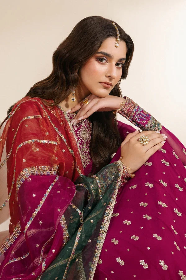 Meraki by Zarif Unstitched Embroidered Chiffon 3 Piece Suit ZR26UCM SARSAR 01 - Festive Collection