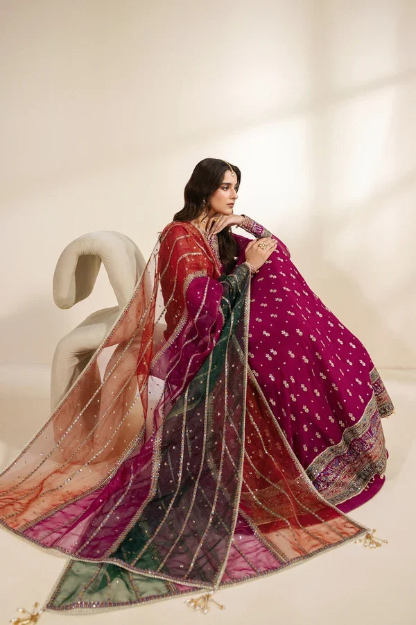 Meraki by Zarif Unstitched Embroidered Chiffon 3 Piece Suit ZR26UCM SARSAR 01 - Festive Collection