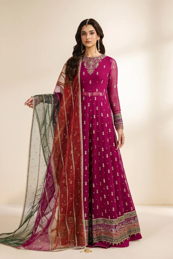 Meraki by Zarif Unstitched Embroidered Chiffon 3 Piece Suit ZR26UCM SARSAR 01 - Festive Collection